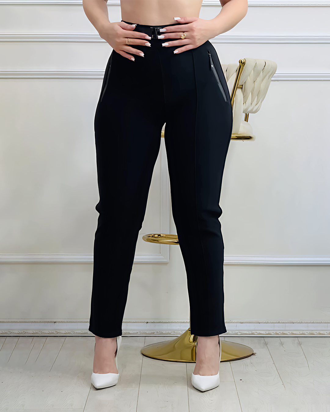 بنطلون ليجن اسكيني بجيوب