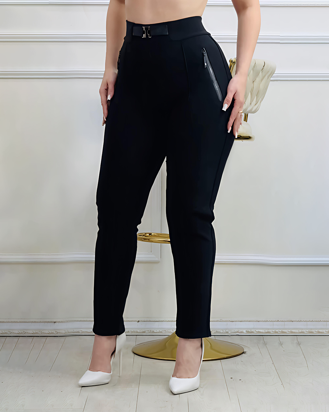 بنطلون ليجن اسكيني بجيوب