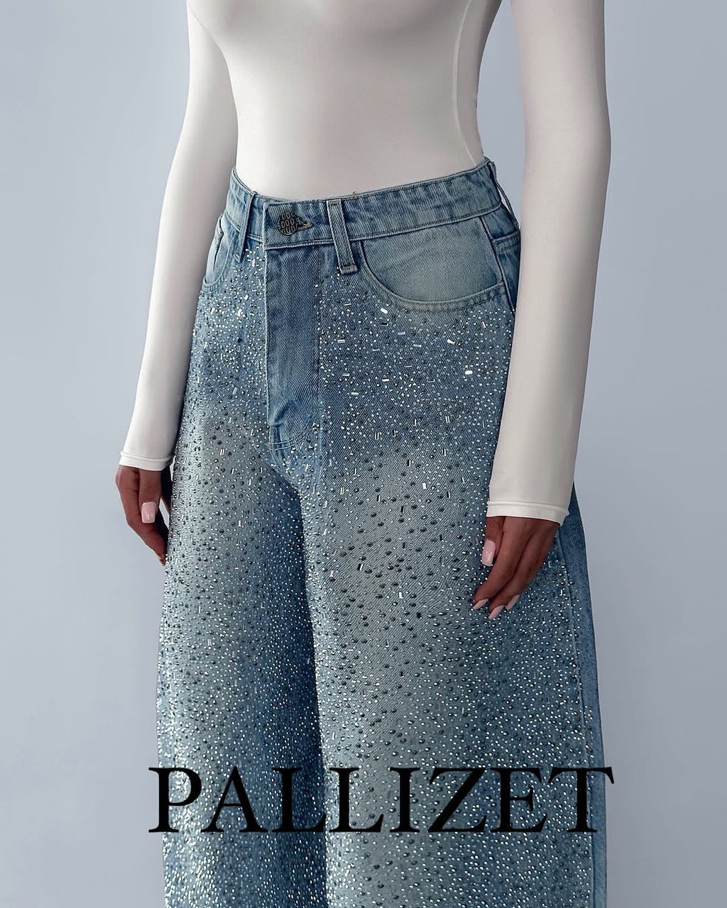 بنطلون وايد ليج استرس