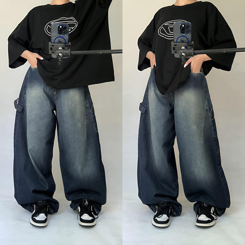 بنطلون وايد ليج اوفر سايز