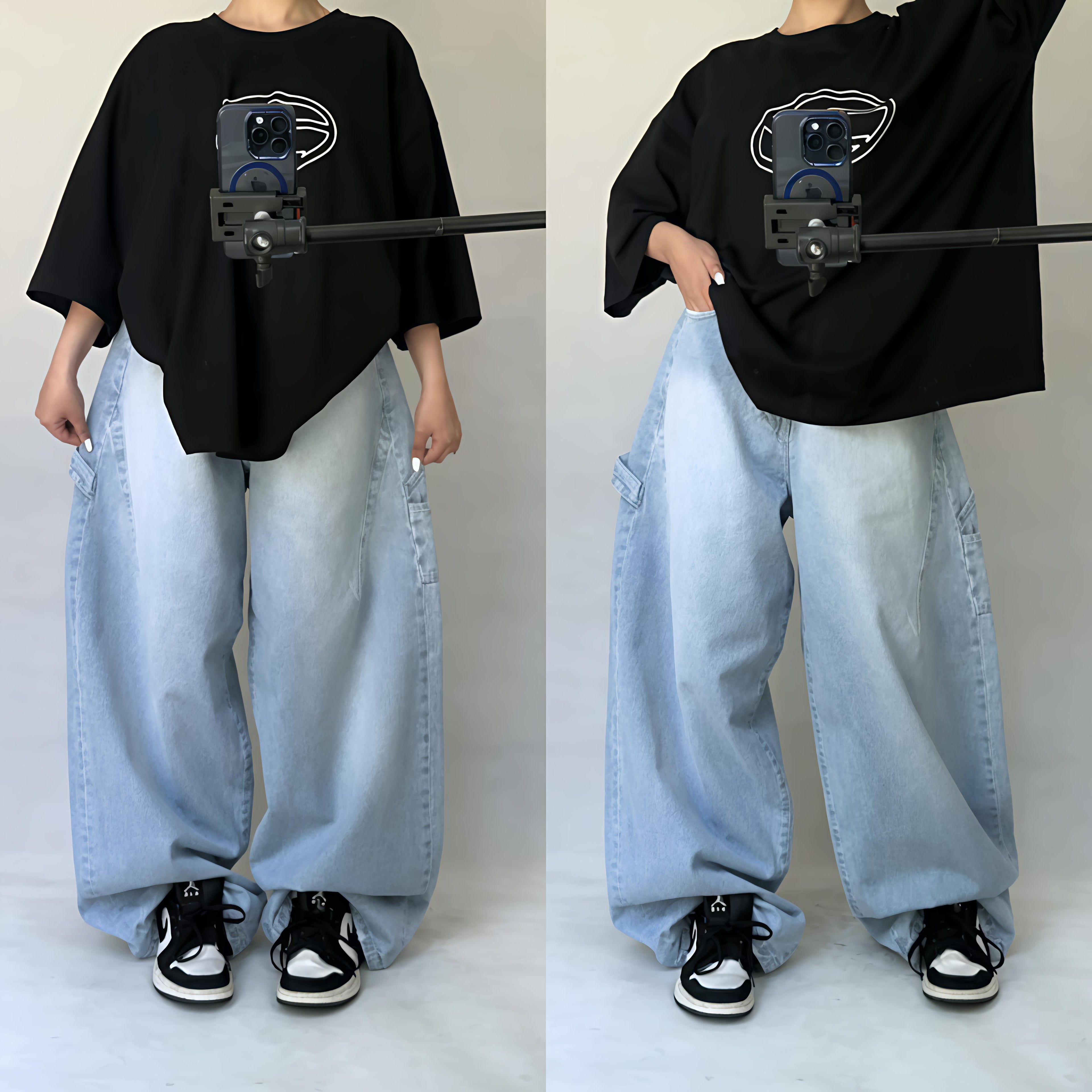 بنطلون وايد ليج اوفر سايز