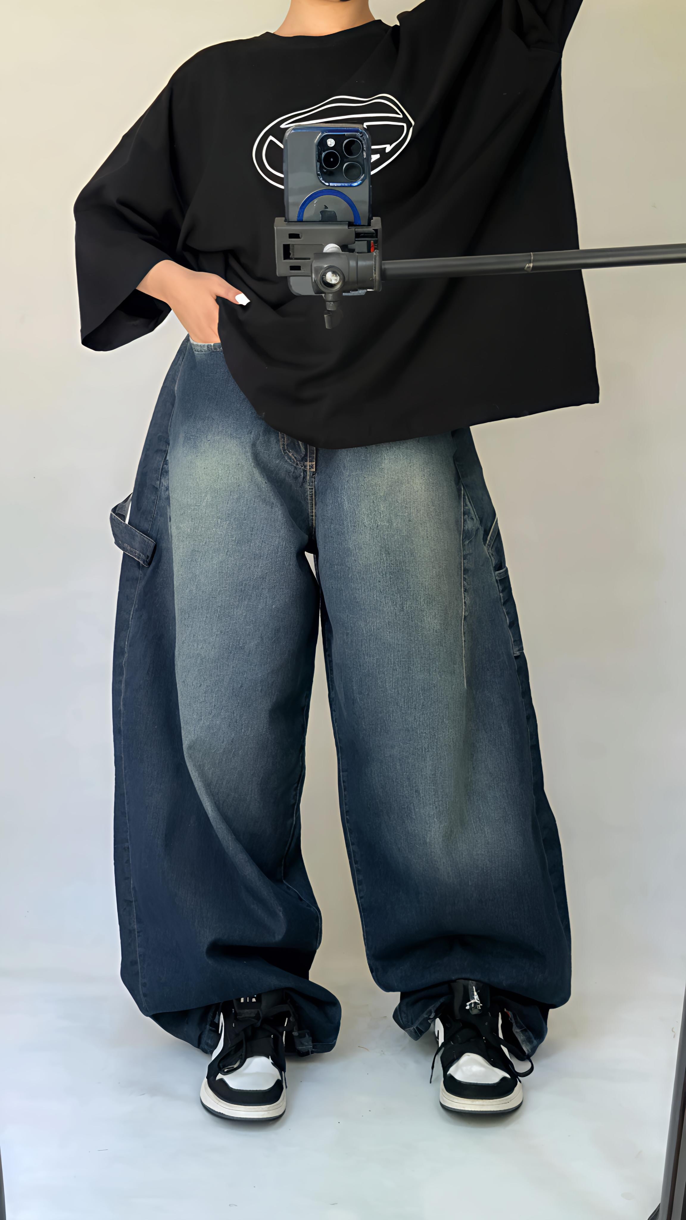 بنطلون وايد ليج اوفر سايز