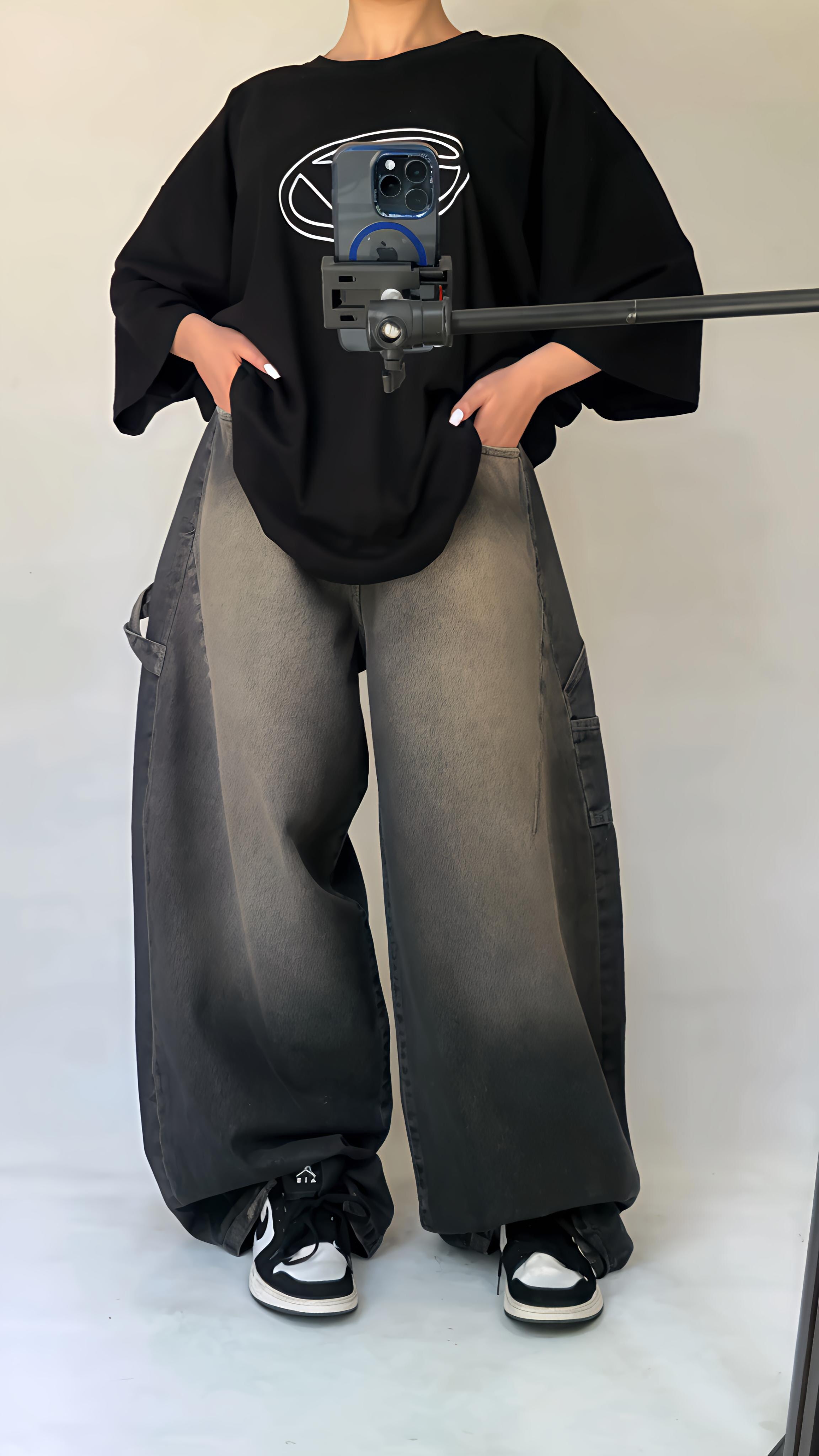 بنطلون وايد ليج اوفر سايز