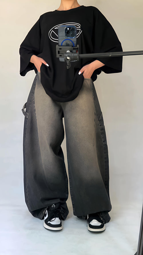 بنطلون وايد ليج اوفر سايز